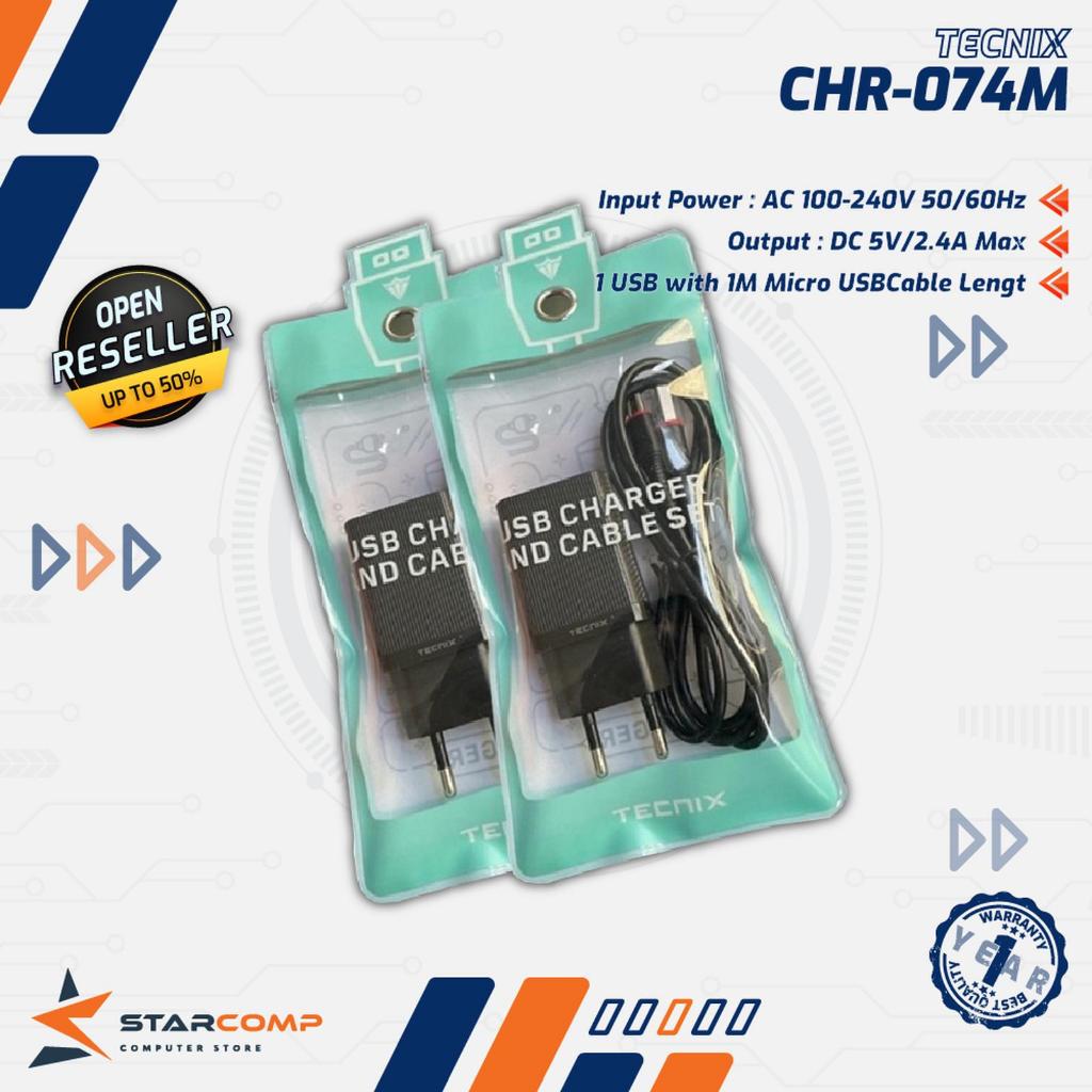 Charger Tecnix CHR-074 USB to Micro / USB to Type C 2.1A Original Tecnix