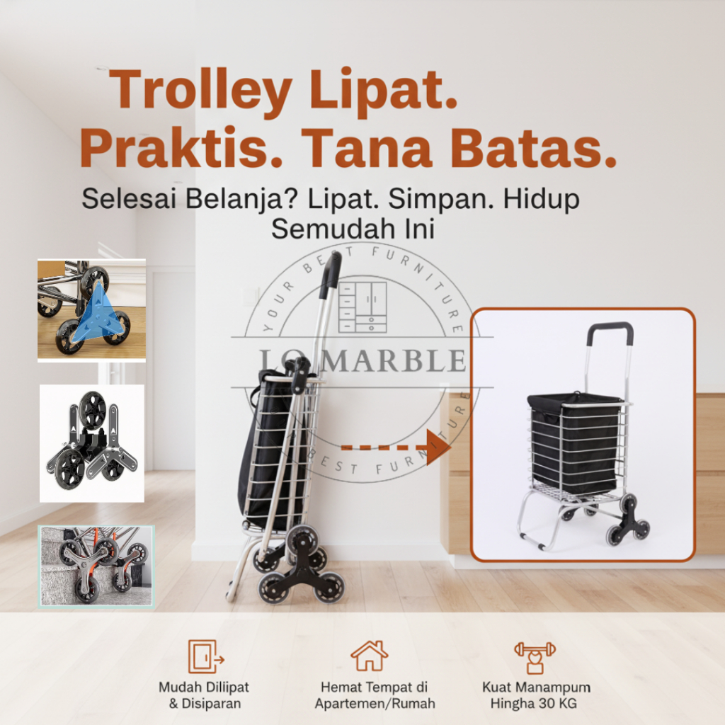 Trolley Cart Aluminium Bag Trolly Keranjang Trolly Keranjang Lipat