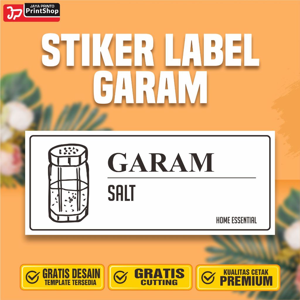 Stiker Label Bumbu Dapur Garam Ready Tahan Air_STICKER