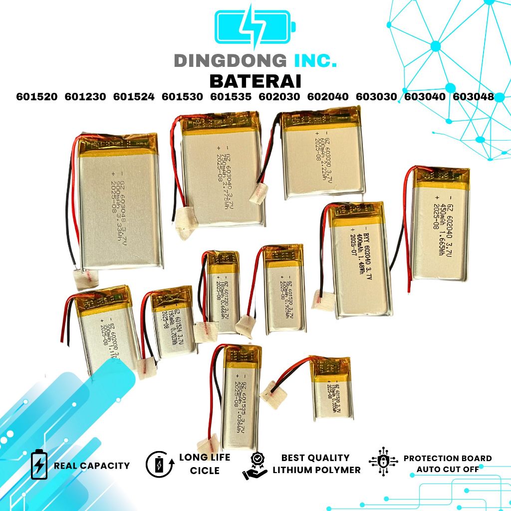 DINGDONG BATERAI BOX TWS HEADPHONE EARPHONE INTERCOM HEADSET 601520 601230 601524 601530 601535 6020