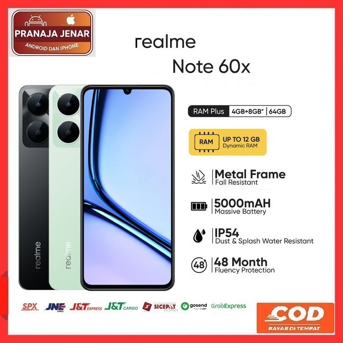 REALME NOTE 60X 4/64GB SECOND FULLSET GARANSI