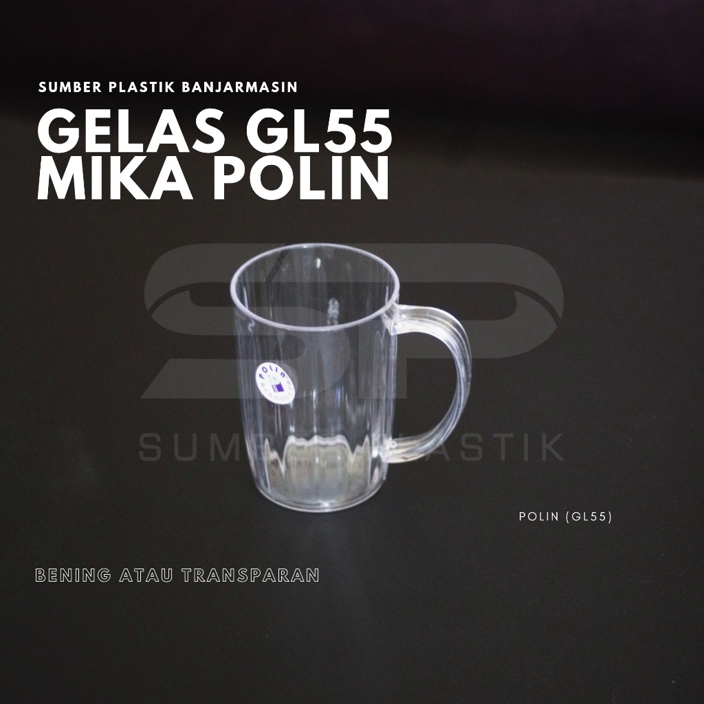 Cangkir GL55 Premium Plastik Gelas Jus Teh Cafe Transparan Polin Mika (Satuan)