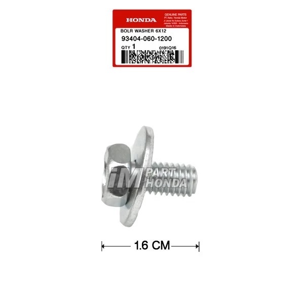 93404-0601200 Baut 10 Dek Lantai Kanan Kiri Bolt Washer 6X12 Stainless Beat Scoopy Spacy Vario 110 1