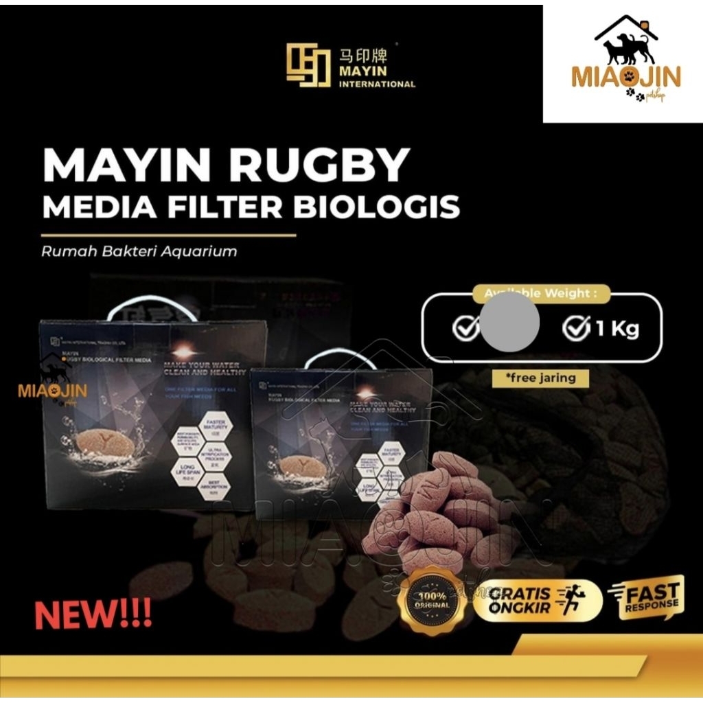 Mayin FILTER Busa Aquarium 1Kg Rugby Media Rumah Bakteri Biologis Bio Foam Busa Kapas