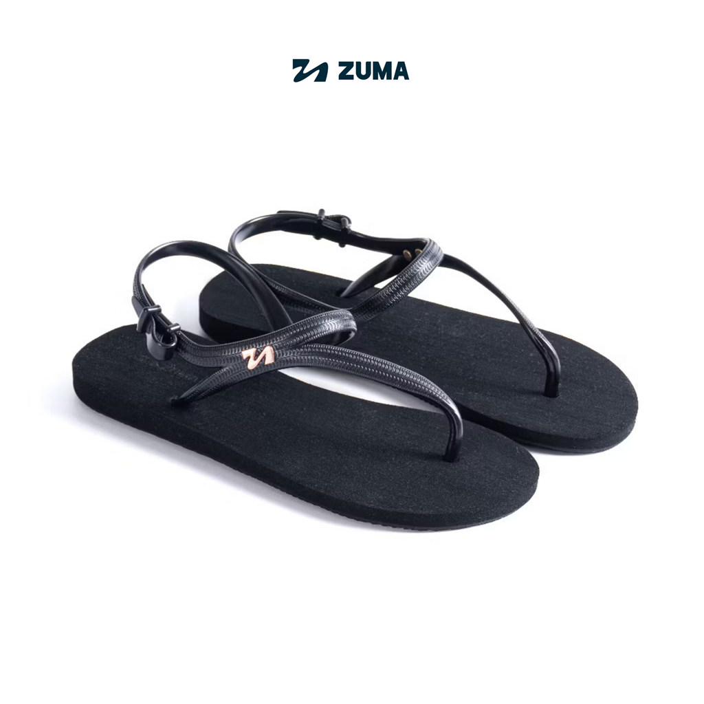 Zuma Elsa Series - Jet Black / Sandal Sling Tali Belakang Wanita / Sandal Strappy