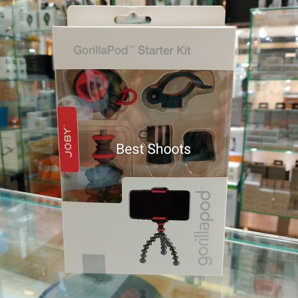 Joby Gorillapod Starter Kit Tripod mini Flexible buat Hp GoPro Senter LED light Center dan Camera