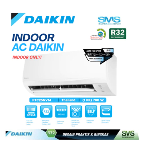 INDOOR AC DAIKIN STANDART NON INVERTER 1 PK FTC25NV14 THAILAND