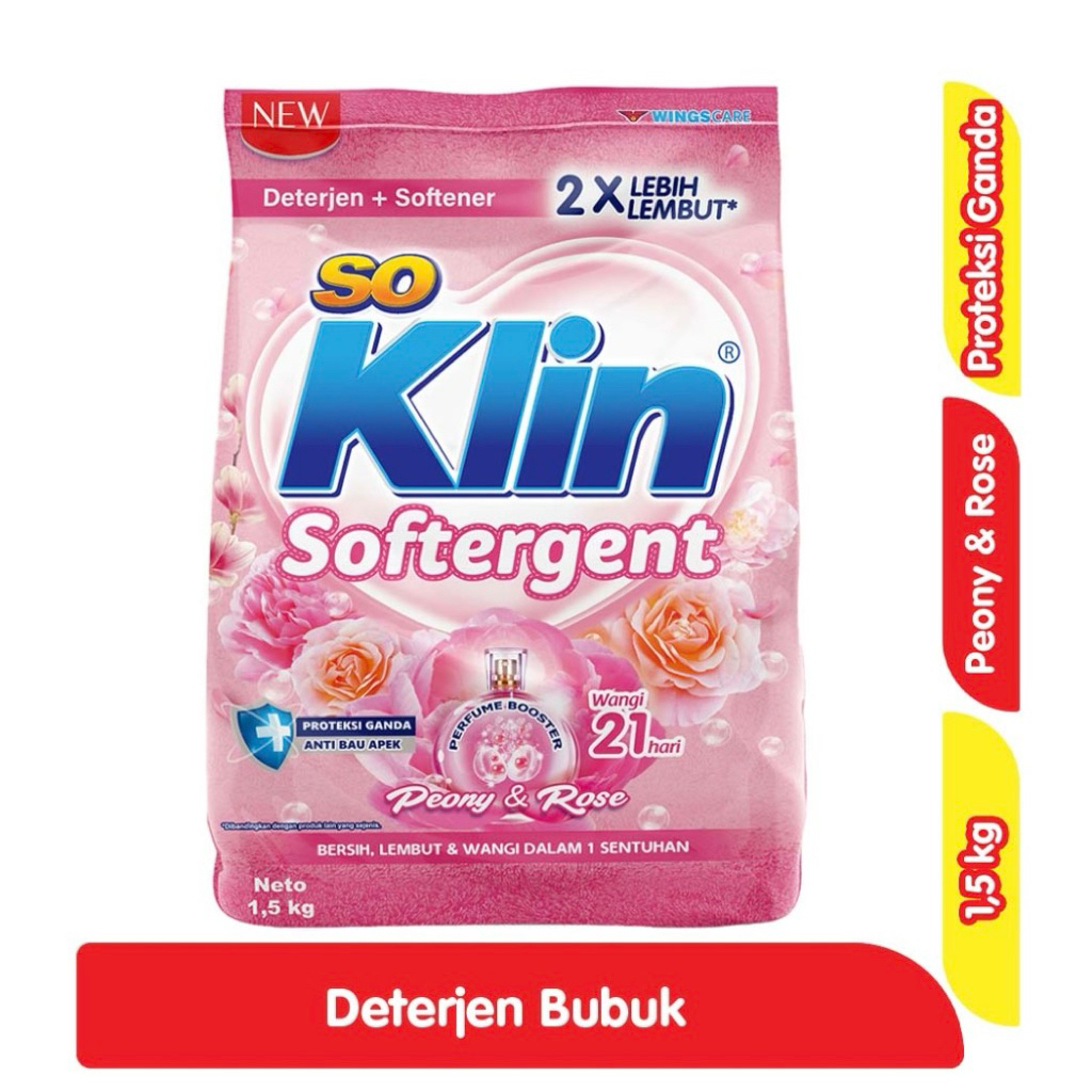 (AS) SoKlin Softergen 1.5Kg - Detergent Bubuk + Softener