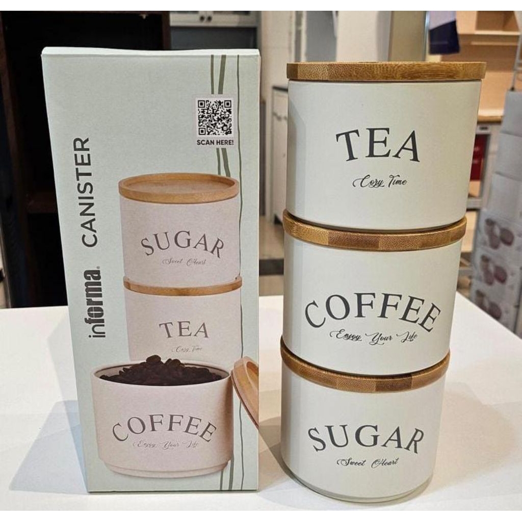 Canister set 3 pcs Tea,sugar,coffee/canister biscuit
