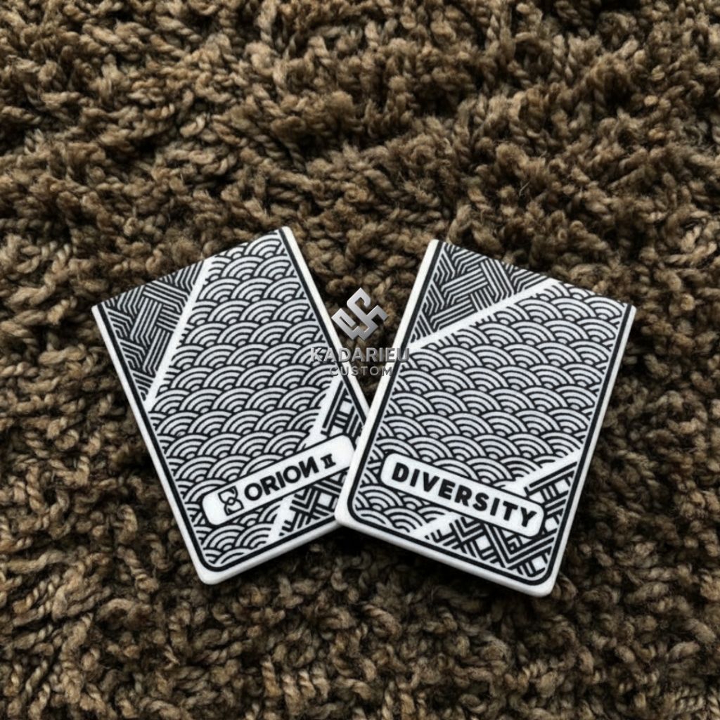 Akrilik Panel Diversity Black White Orion II Full Laser Magnet Kulkas Tutup Baterai