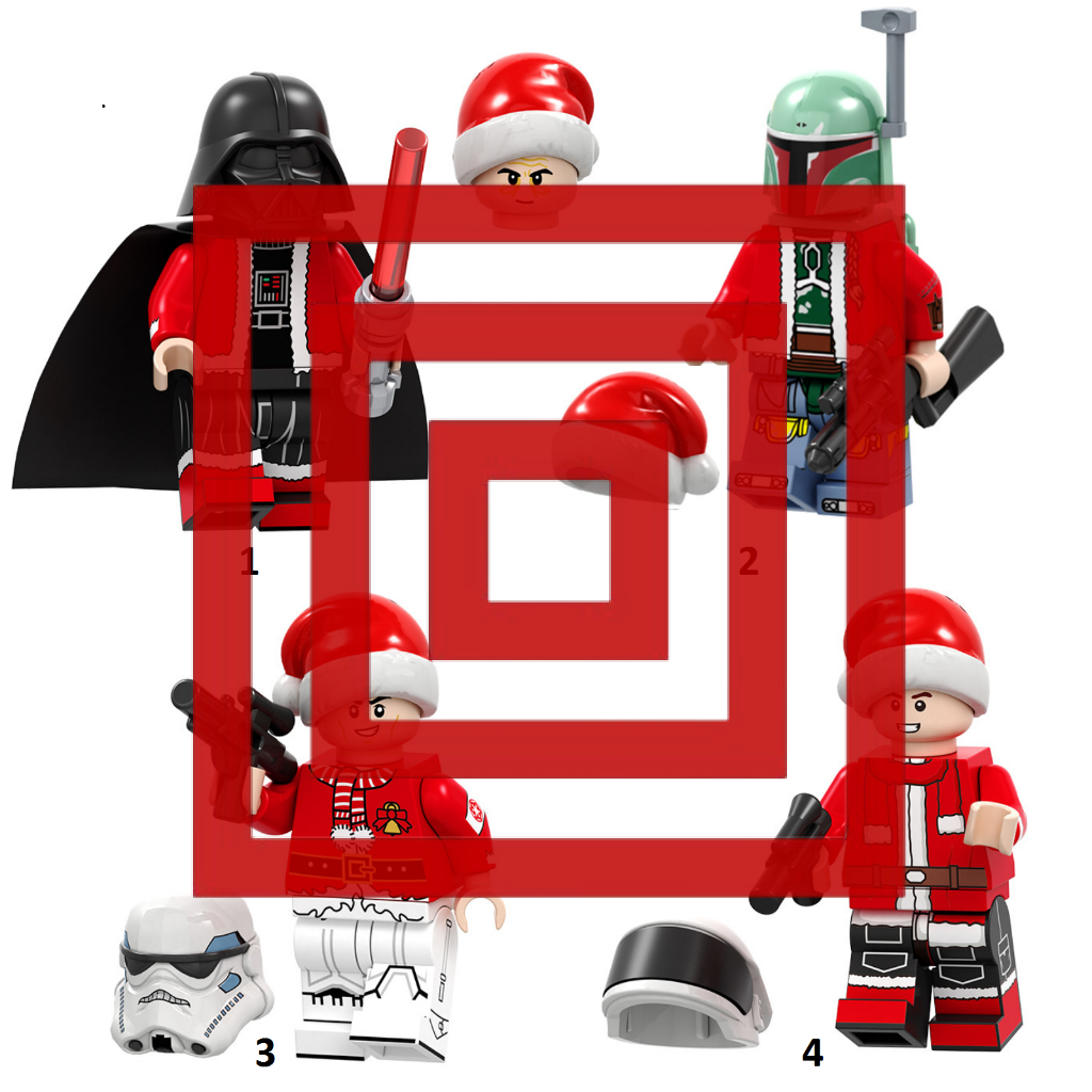 Star Wars Darth Vader Boba Fett Stormtrooper Santa Action Figure Mini