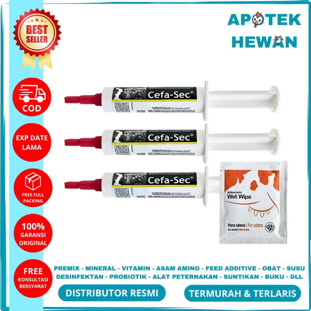 CEFA SEC 1 SYRINGE 10ML - CEFA-SEC Obat Mastitis Sapi Masa Kering ( Depolac Cloxa Ben Dry ) - Obat R