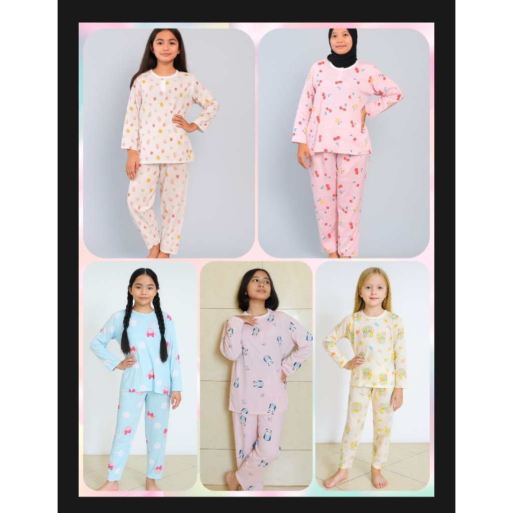 PIYAMA RAYON IMPORT REMAJA JUNIOR / PIYAMA KATUN RAYON IMPORT MURAH/ BAJU  TIDUR ANAK MURAH / PIYAMA