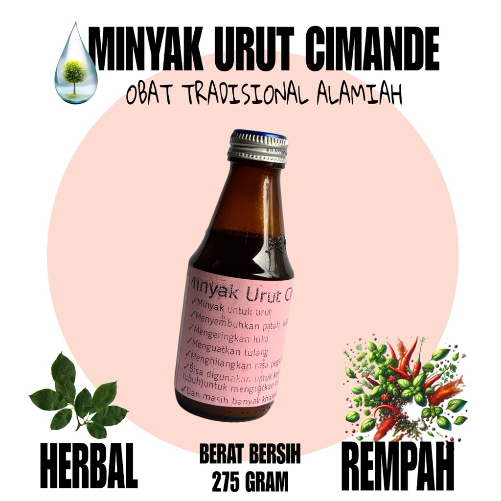 MINYAK URUT CIMANDE 275 GRAM | ASLI UMKM CIMANDE TALANG BOGOR | MINYA URUT TRADISIONAL