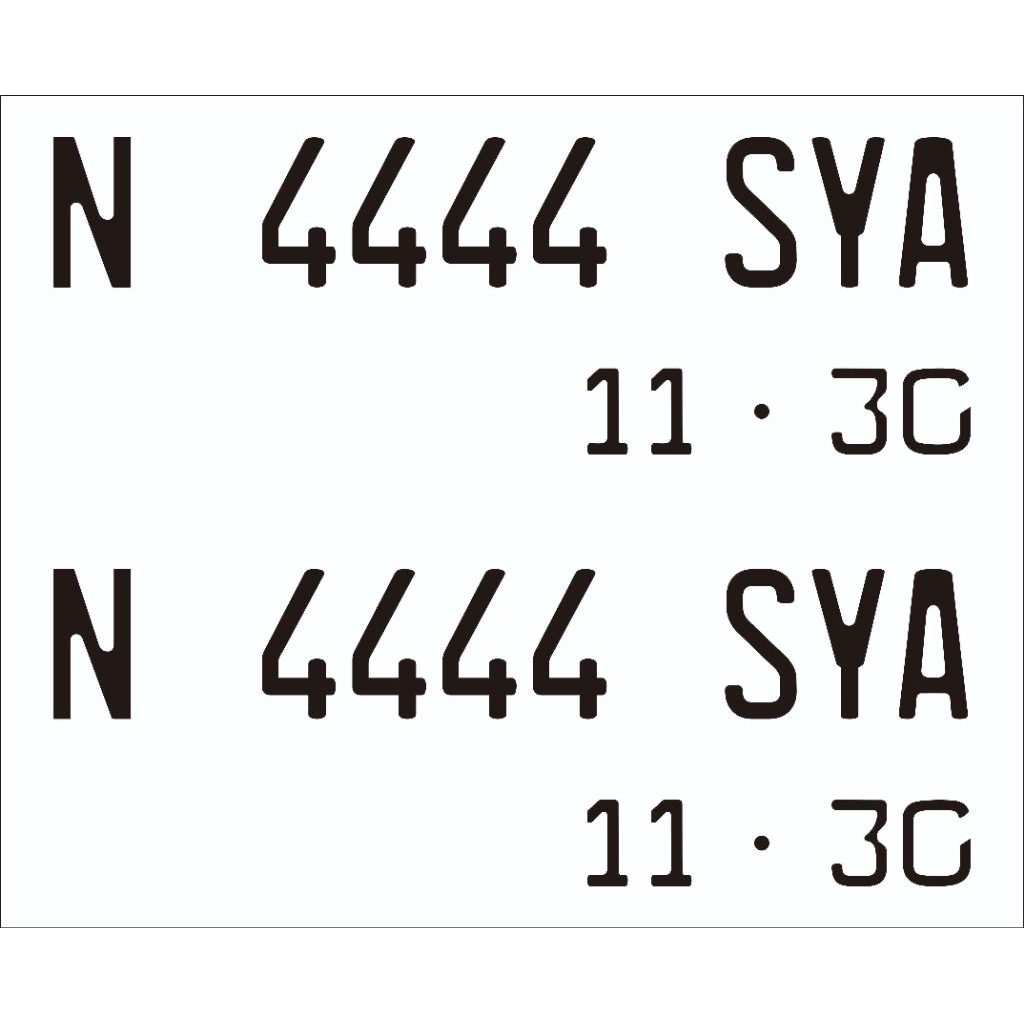 stiker cutting huruf dan angka plat motor font terbaru