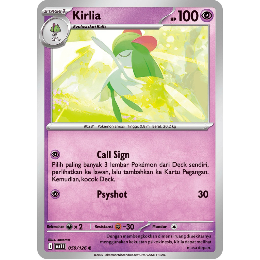 Kirlia Evolusi Mega MA1 Pokemon TCG Indonesia