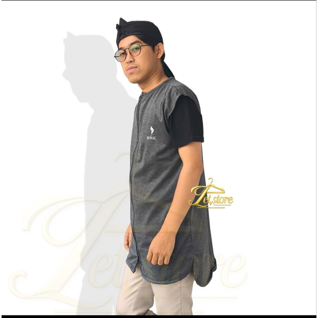 ROSAL / Rompi Shalat / Baju koko Pria/rompi solat rosal Zipper polos/rompi pria rosal/rompi solat po