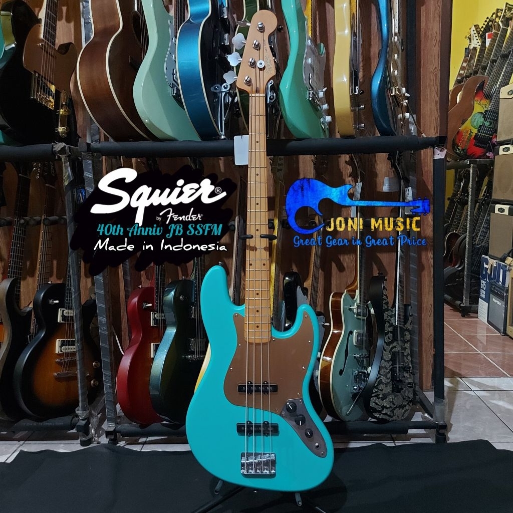 Bass Squier 40th Anniversary Vintage Edition Jazz Bass Maple Fretboard Satin Seafoam Green