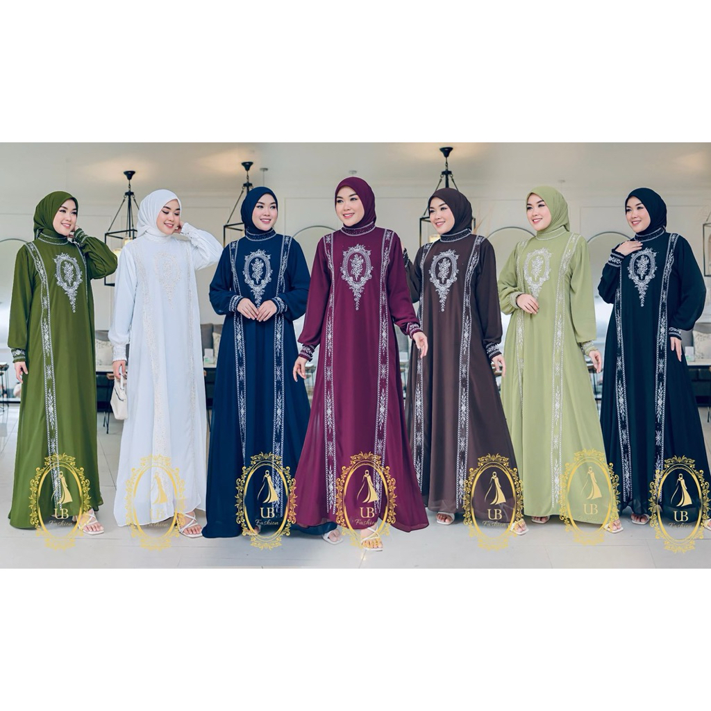 Abaya Dress,Abaya bordir,Abaya set hijab,gamis set hijab,gamis bordir,gamis lebaran,Abaya mewah,gami