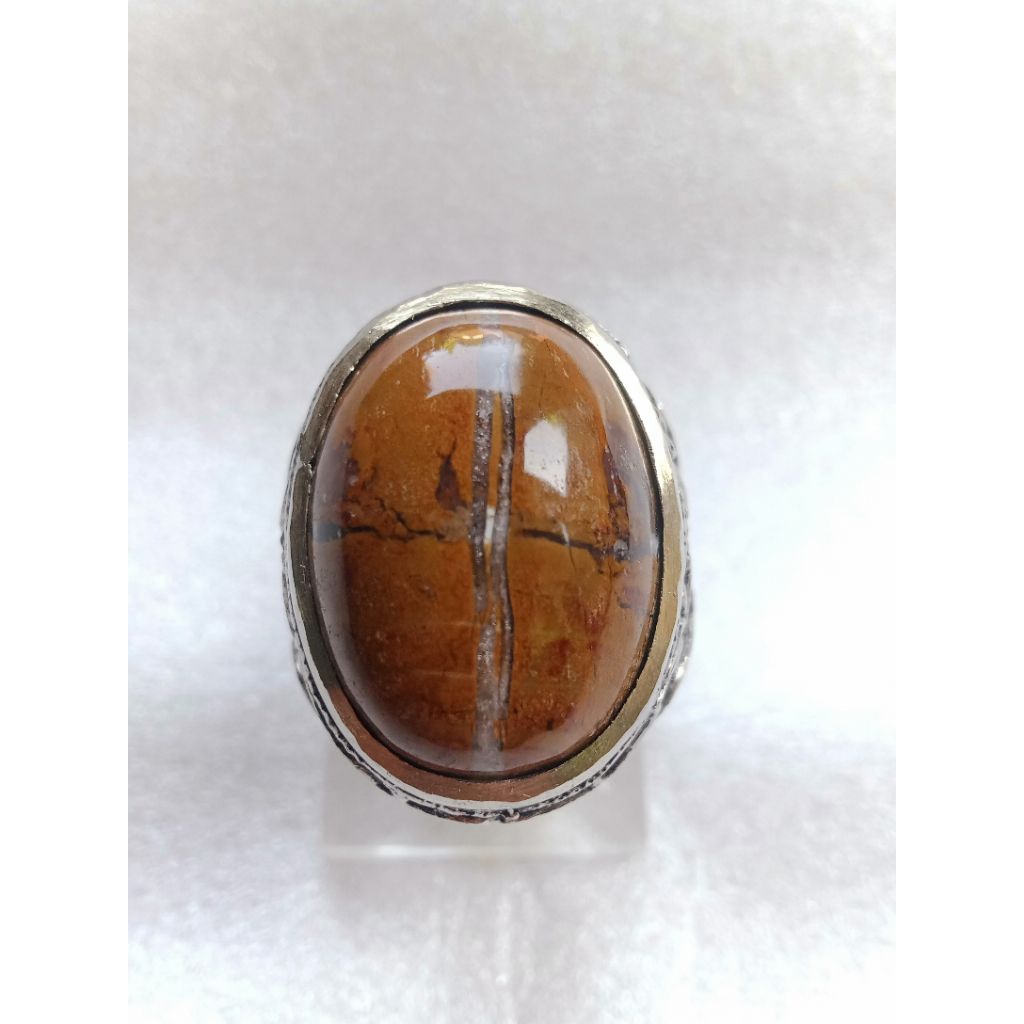 batu akik badar asem motif tapak jalak dimensi sedang