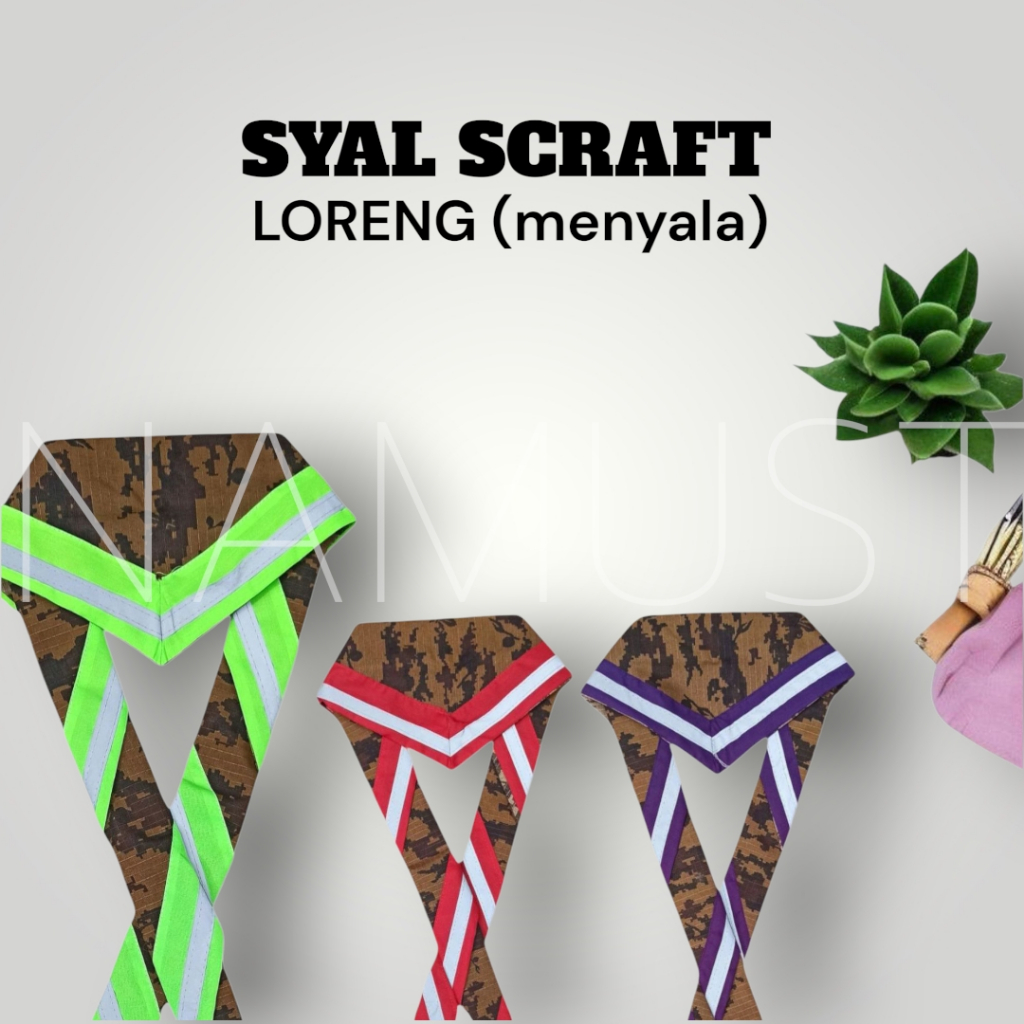 (MURAH ) Scraft Pramuka Loreng / Syal Scraft Loreng Pramuka / Syal Scraft Menyala / scraf Loreng Pra