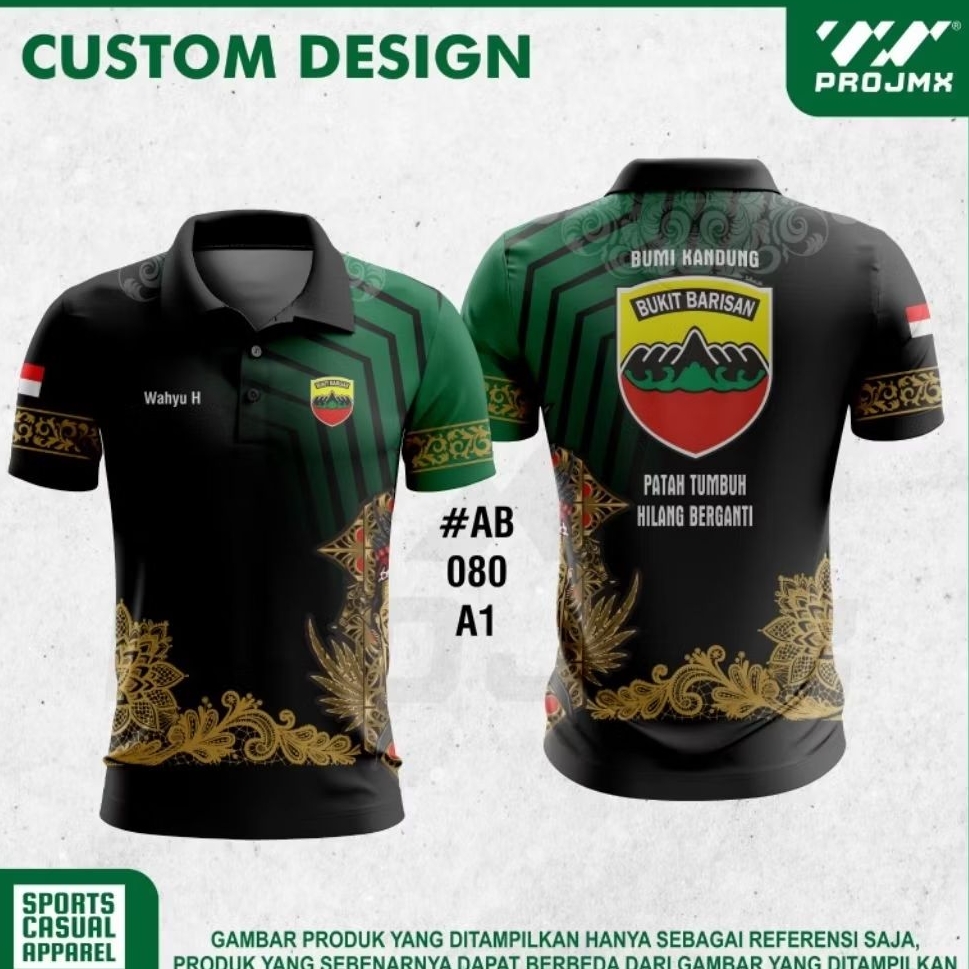 PROJMX - KAOS JERSEY LENGAN PENDEK MILITER KODAM BUKIT BARISAN / BISA CUSTOM