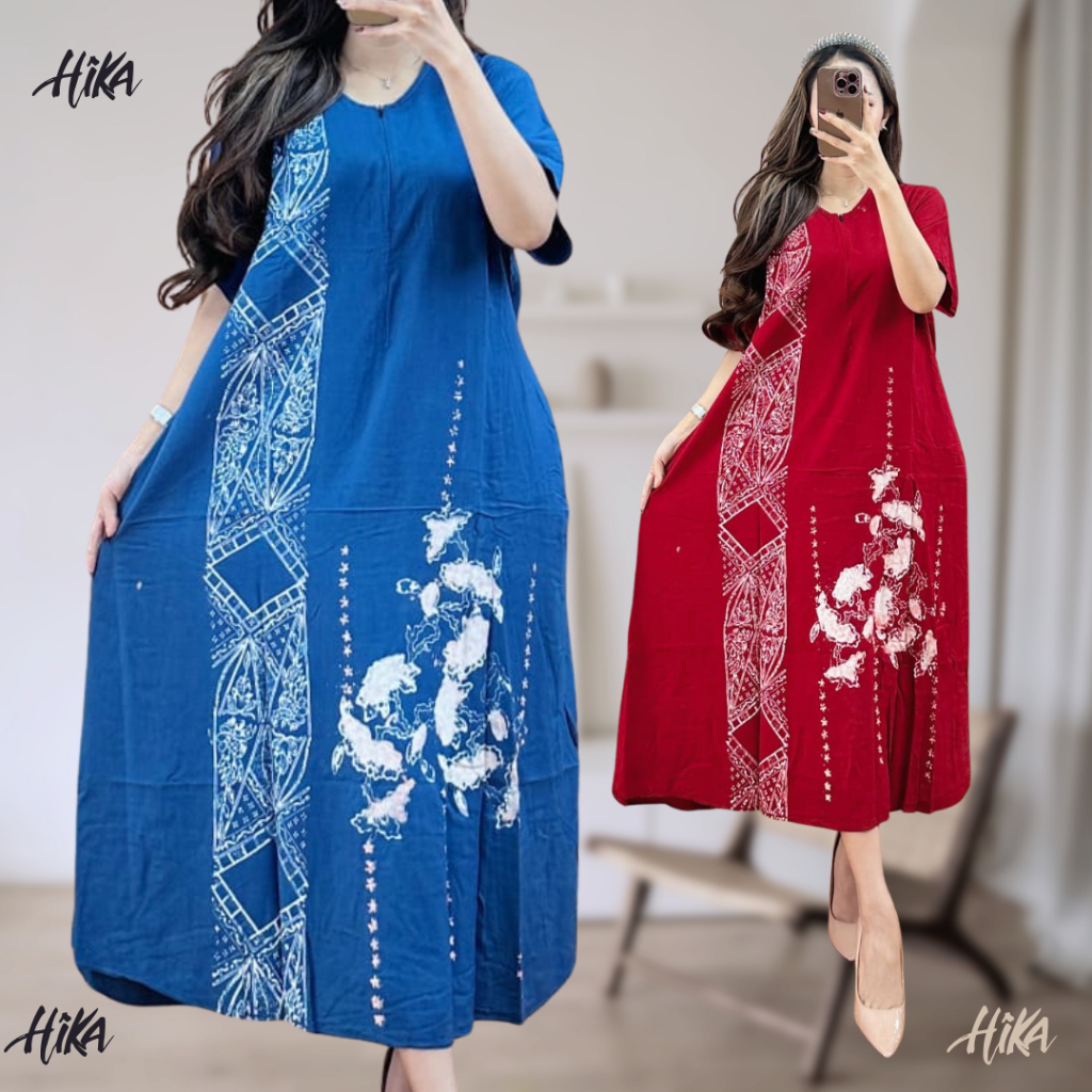 Daster Kekinian Terbaru Rayon Premium Batik Pekalongan Asli Wanita Bumil Busui Remaja LD 110