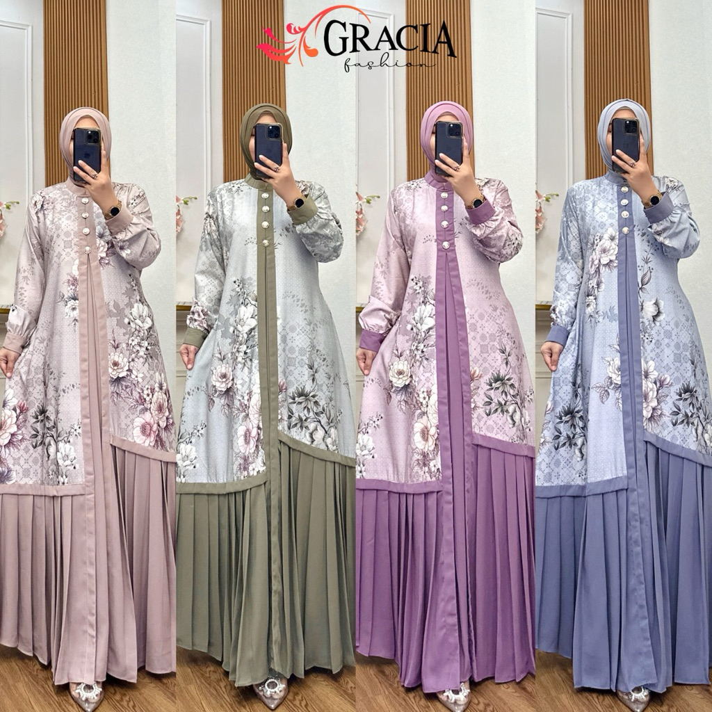 Gamis zahira dress original by gracia fashion/gamis wanita terbaru/gamis terlaris