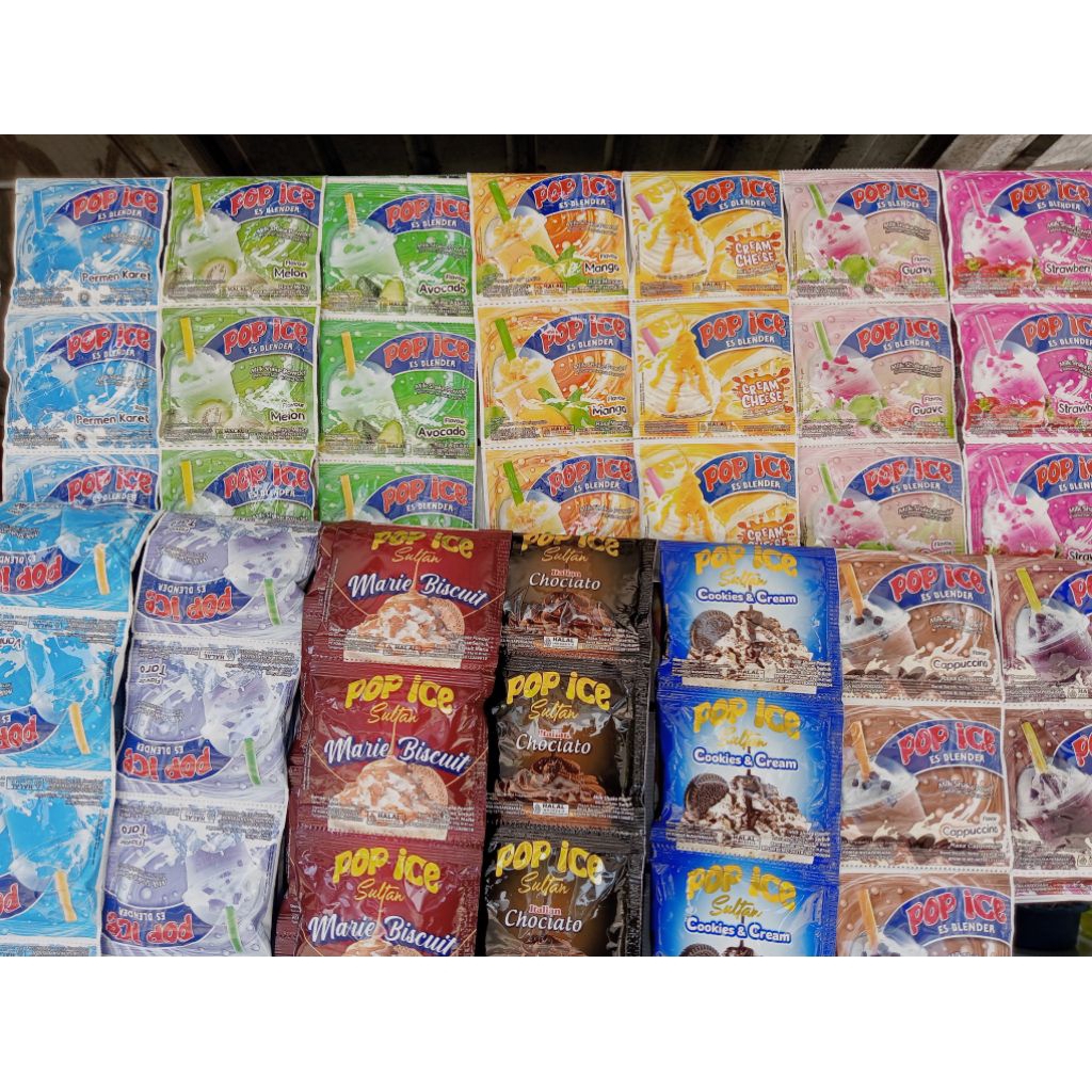 POP ICE dan POP ICE SULTAN all varian es blender  (1 renteng/10 pcs)