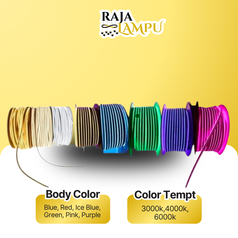 Paket Lampu Neon Flex Led Strip 220V 120L 1M/100CM Neon Box Outdoor Waterproof Flexible