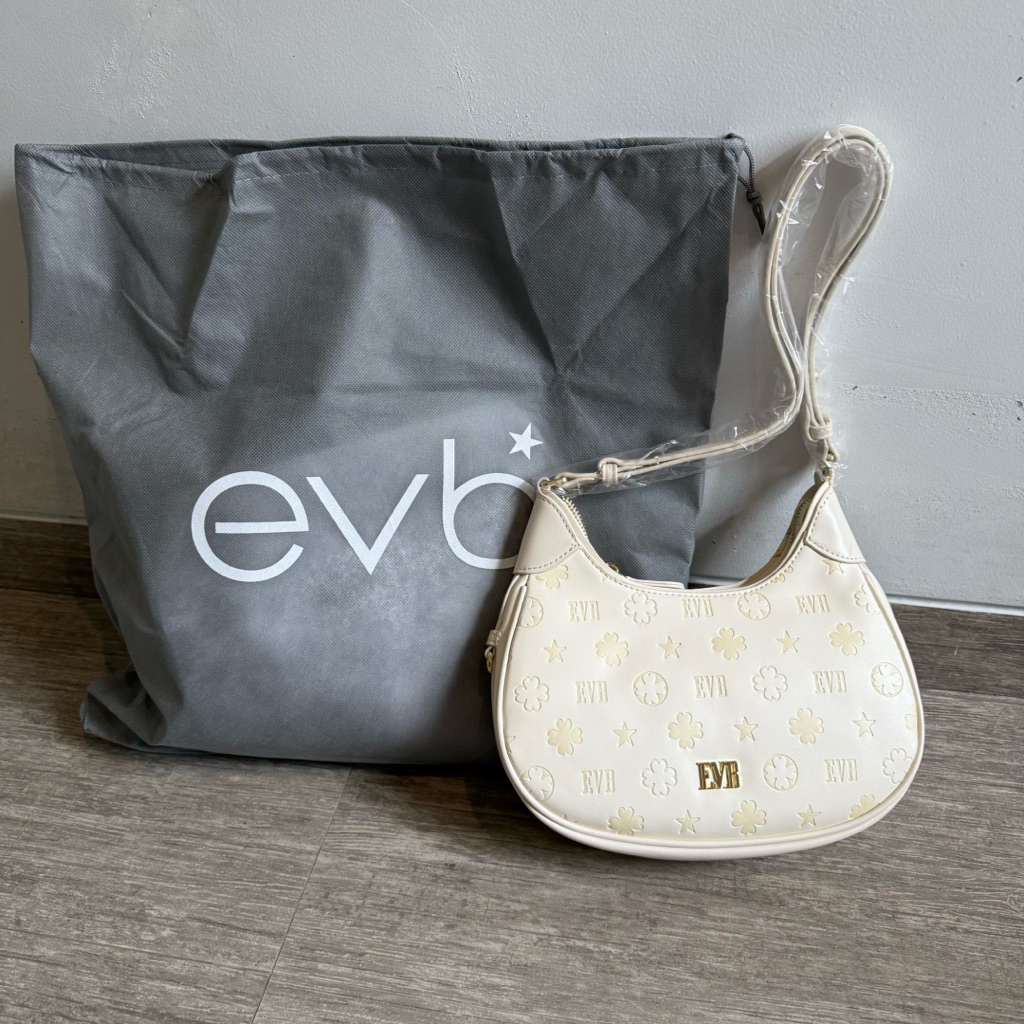 EVB everbest shoulder bag mini fyla beige white tas pattern BRAND NEW
