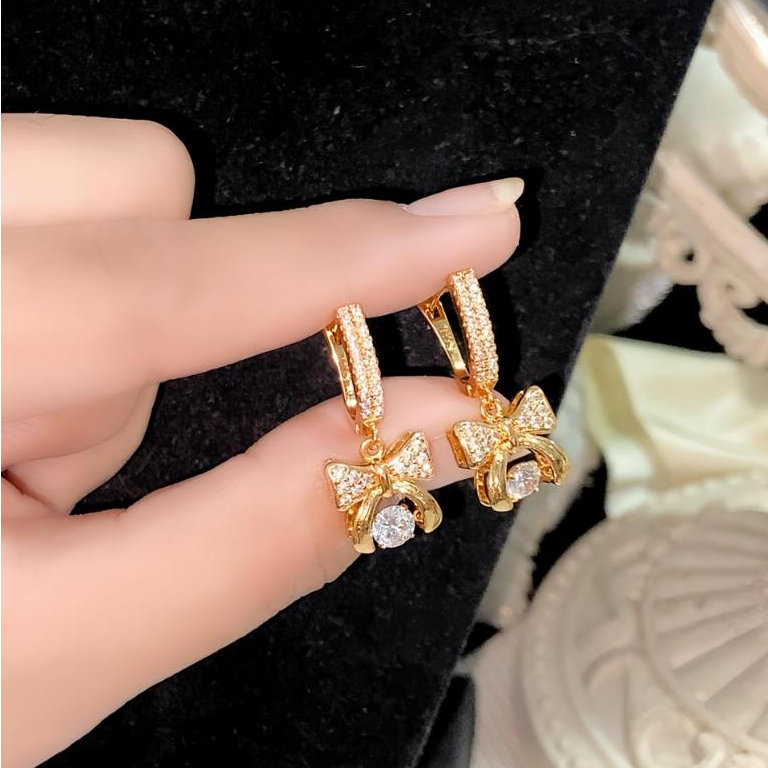 MATLAINE - Anting Pita Dancing Stone Gold Rosegold Titanium