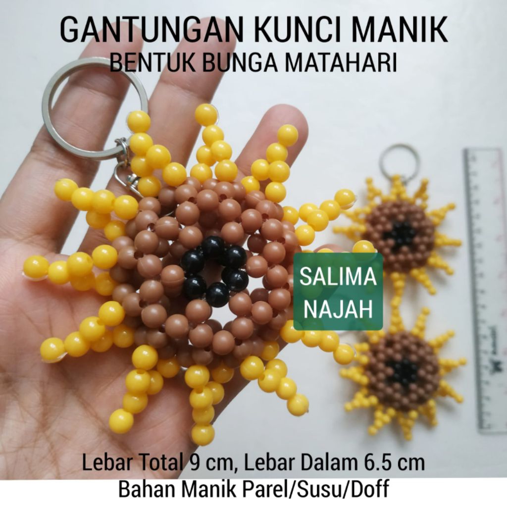 Gantungan kunci Matahari. Ganci Bunga unik etnik. Aksesoris diy murah
