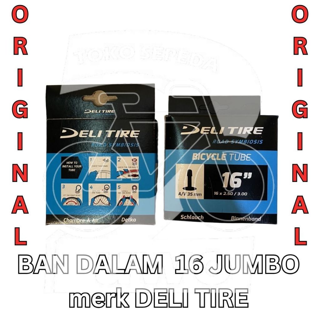 Ban Dalam 16x3.0, 18x3.0, 20x3.0 untuk Ban Luar Sepeda ukuran 16, 18 dan 20 Jumbo merk DELI TIRE
