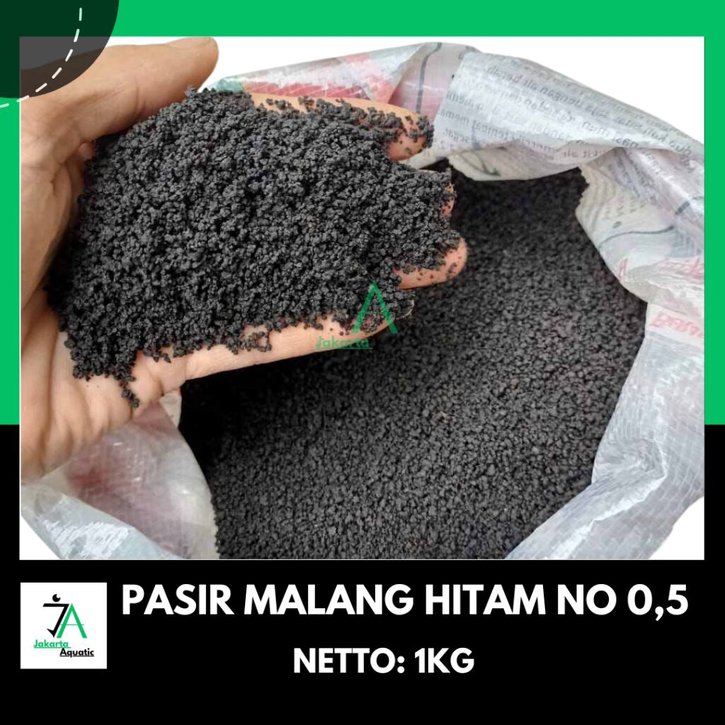 pasir malang hitam aquascape 1kg no 0,5/ pasir malang hitam aquarium no 0,5 / pasir malang hitam no 