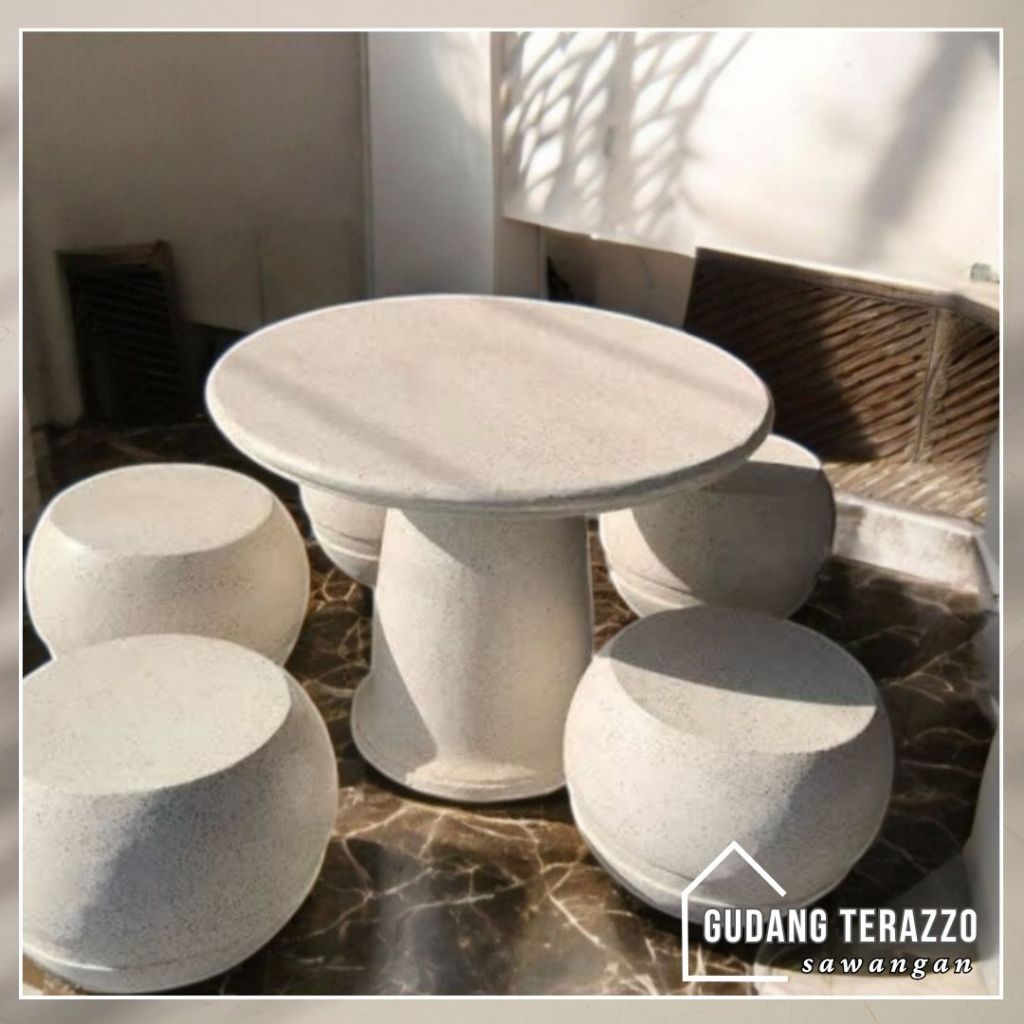 Bangku Taman Teraso/ Bangku Meja Taman Bulat Unik