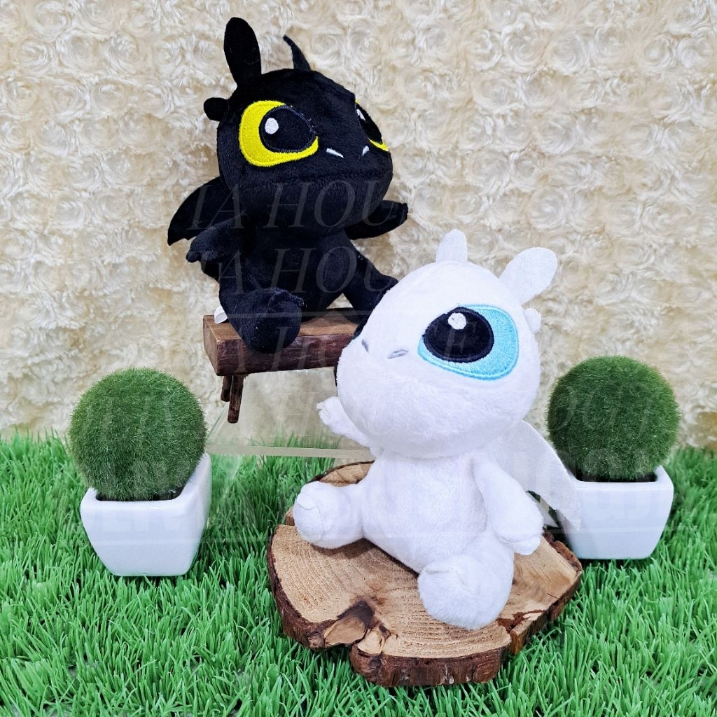 Gantungan Kunci Toothles Light Fury Chubby Gantungan Boneka Toothles Lightfury Gantungan Boneka Naga