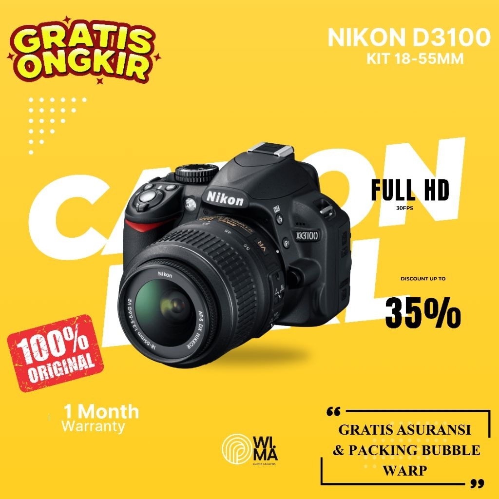 KAMERA DSRL NIKON D3100 LENSA KIT MURAH
