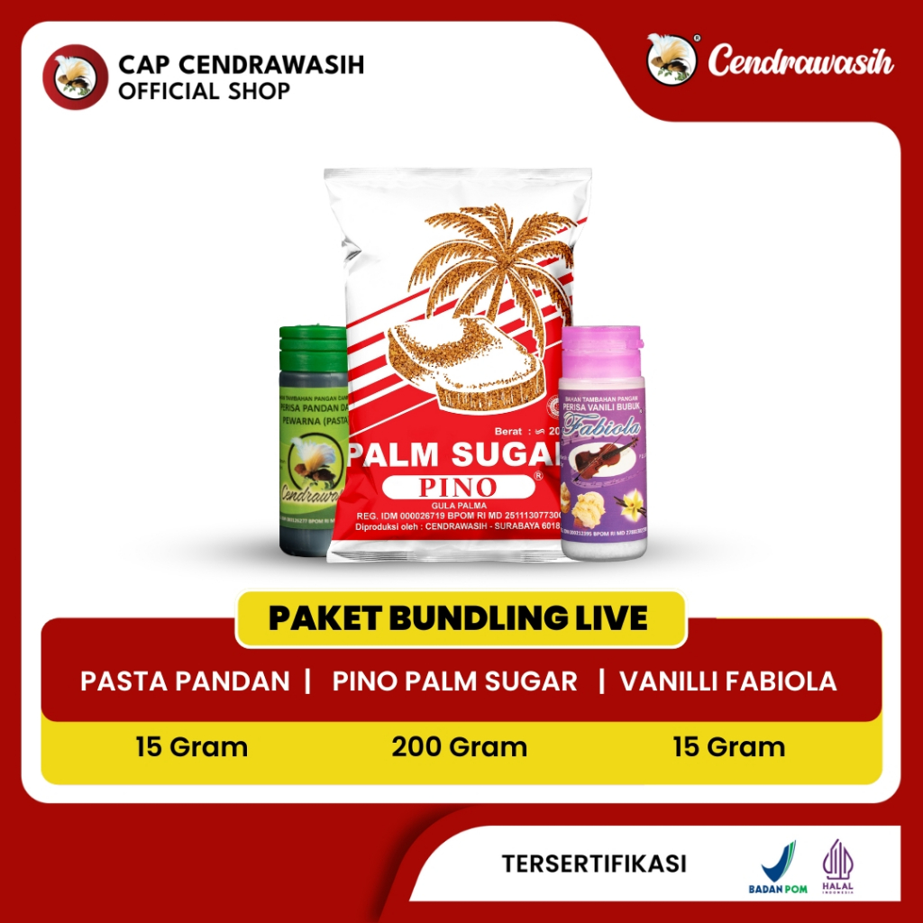 [KHUSUS LIVE] Cap Cendrawasih Paket Bundling | Palm Pino Sugar - Pasta Pandan - Vanilli Fabiola
