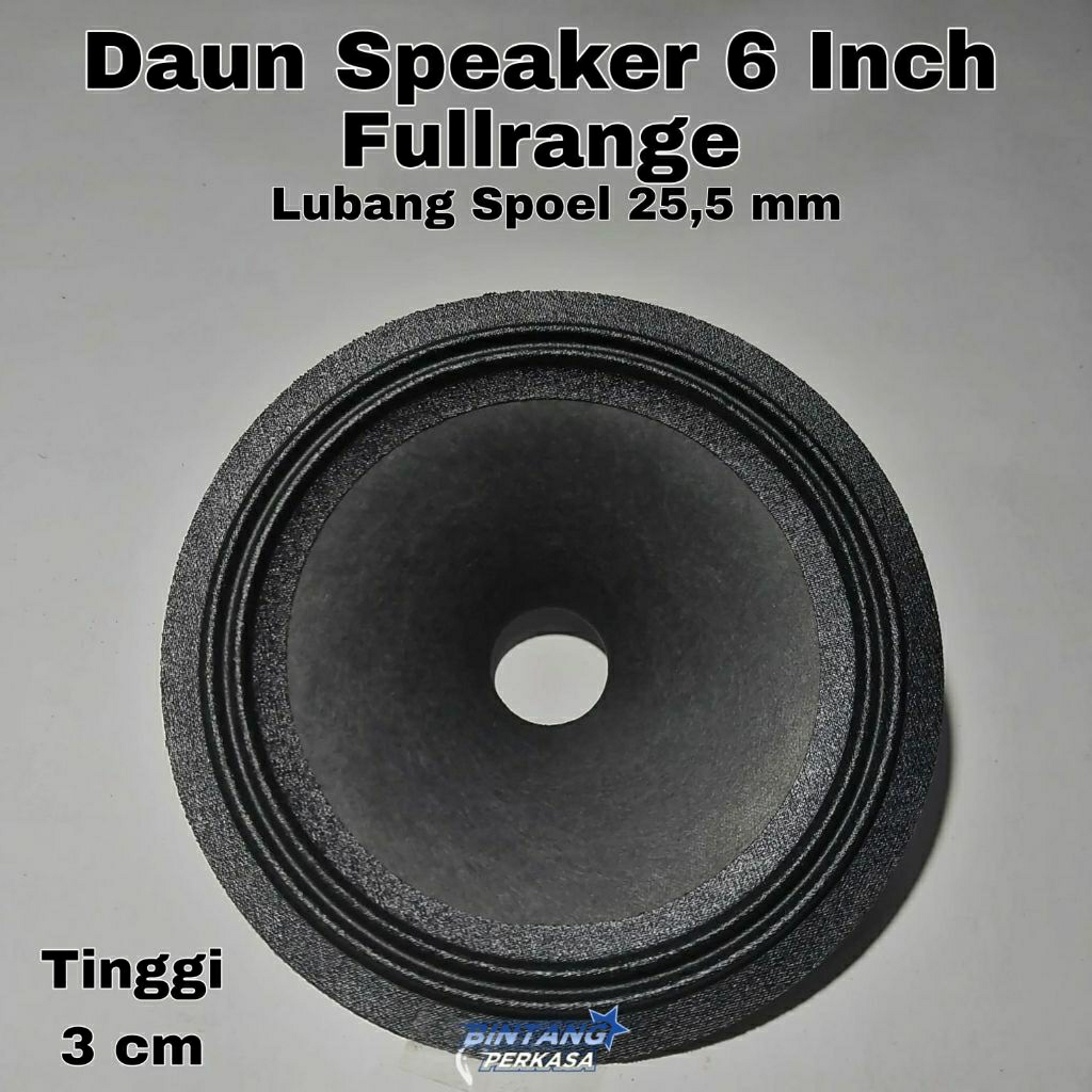 Daun Konus kertas Cone speaker spiker spk 6 inch 6 in 6inch 6in Fullring Fullrange pullring Lubang S