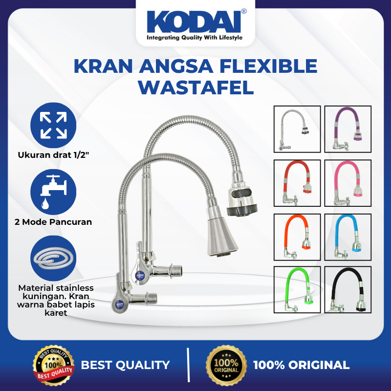 KODAI Kran Wastafel Fleksibel Model Angsa / Keran Air Cuci Piring Flexible / Kran Fleksibel