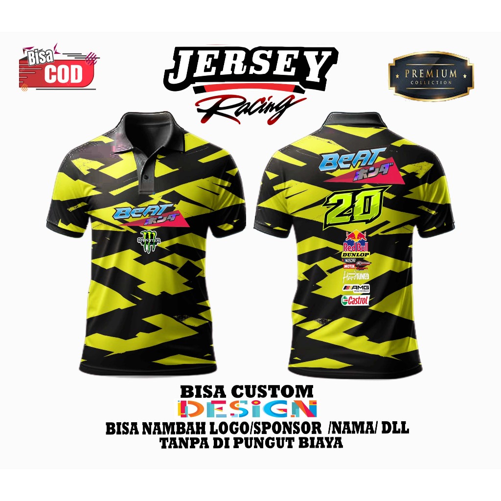 JERSEY RACING BEAT GANK UNISEKS PRIA WANITA - BAJU KAOS MOTOR MATIC STYLE BEAT GANK