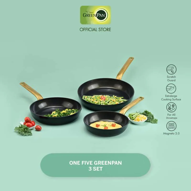 GreenPan One Five Special Package Anniversary FryPan Set - 20 24 28 cm