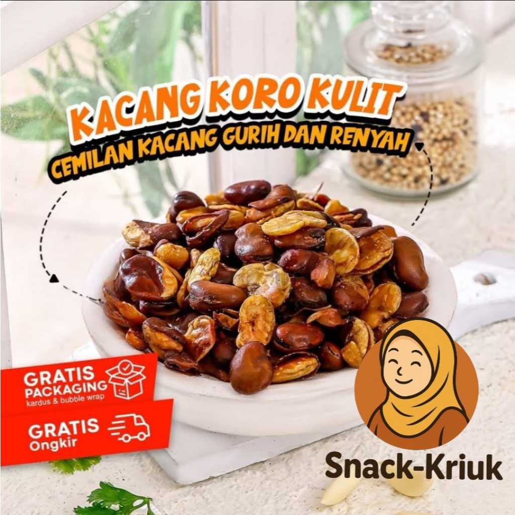 1KG Kacang Koro kulit Jaipong - kacang koro asin kulit