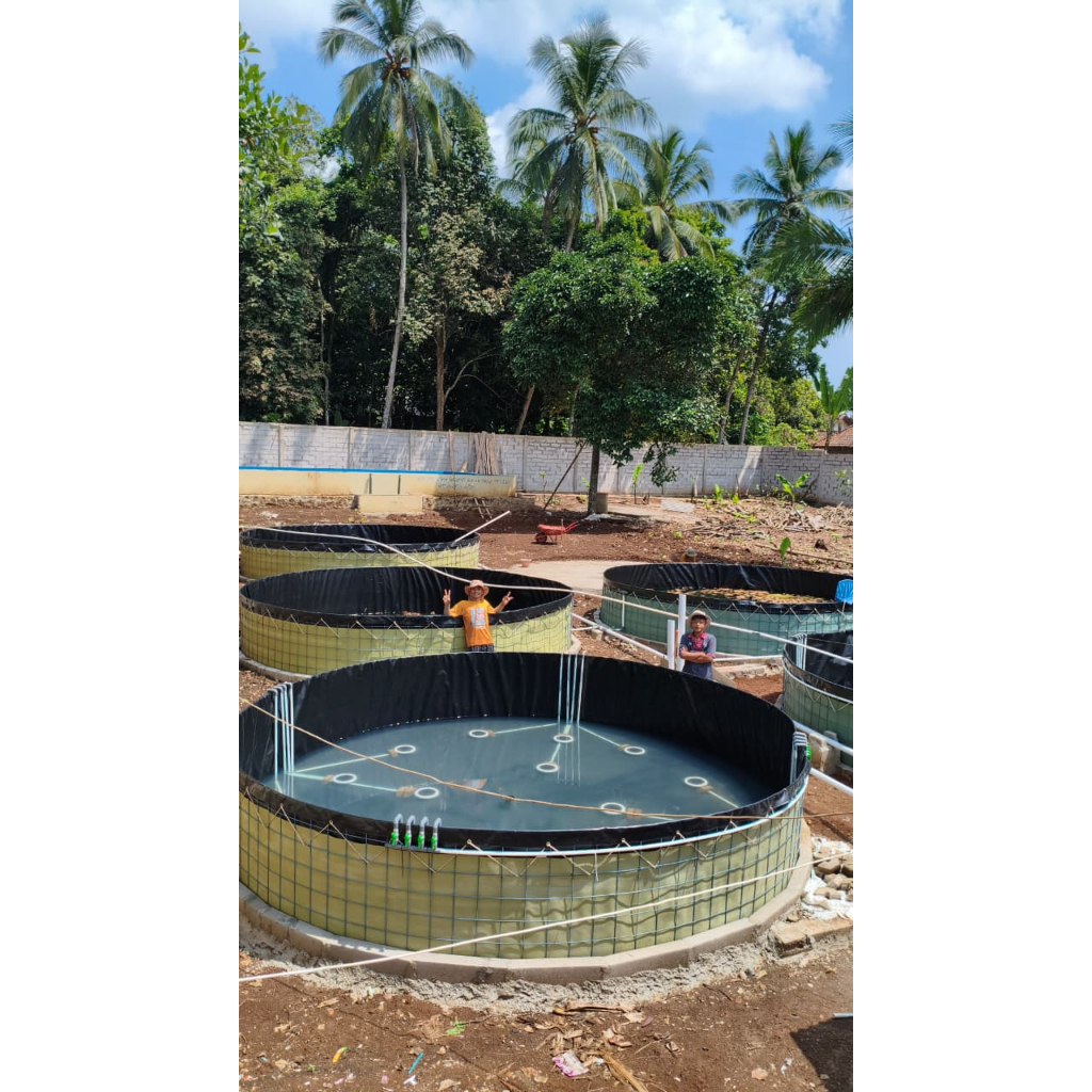 Kolam Terpal Bulat Fullset Diameter 10 tinggi 1,2 Meter Bahan HDPE Geomembrane 500 Micron|Kolam terp