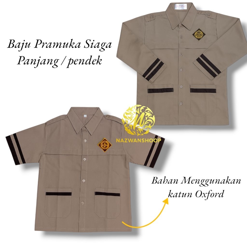 Baju Seragam Sekolah Pramuka Siaga SD MI Kelas 1 2 3 4 5 6 / Baju Pramuka Siaga Lengan Panjang  / Ba