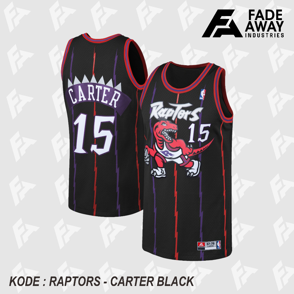 JERSEY BASKETBALL CARTER #15 RAPTORS HITAM