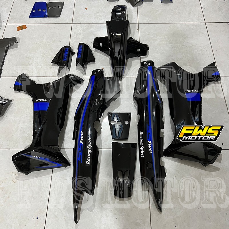 Fullset Body Halus Fizr SS two Custom Full Hitam Stiker Tanem