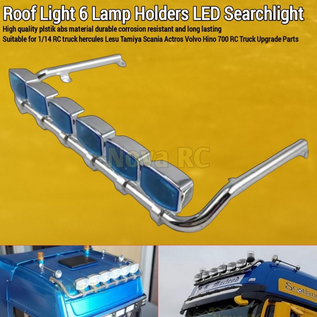 Cangkang lampu atas kabin untuk Scania, Actros, Volvo, Hino 700 rc truck 1/14 tamiya hercules lesu