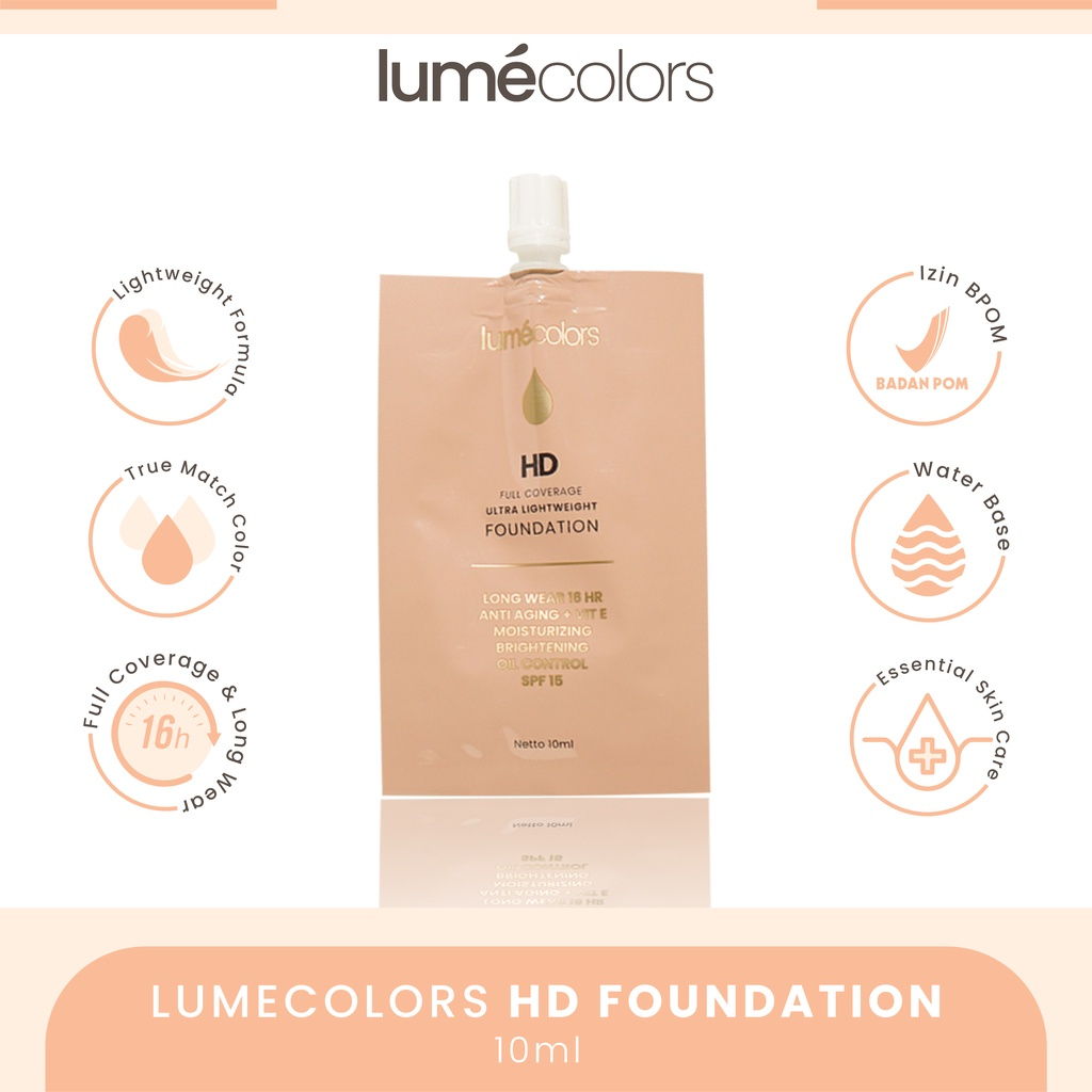 Foundation Sachet 10ml Matte Untuk Kulit Berminyak Tahan Air Lama Anti Luntur